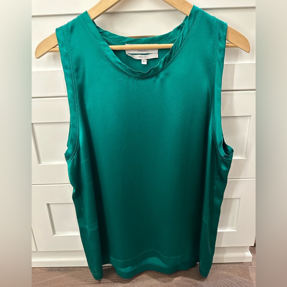 Vintage Yves Saint Laurent emerald green silk top